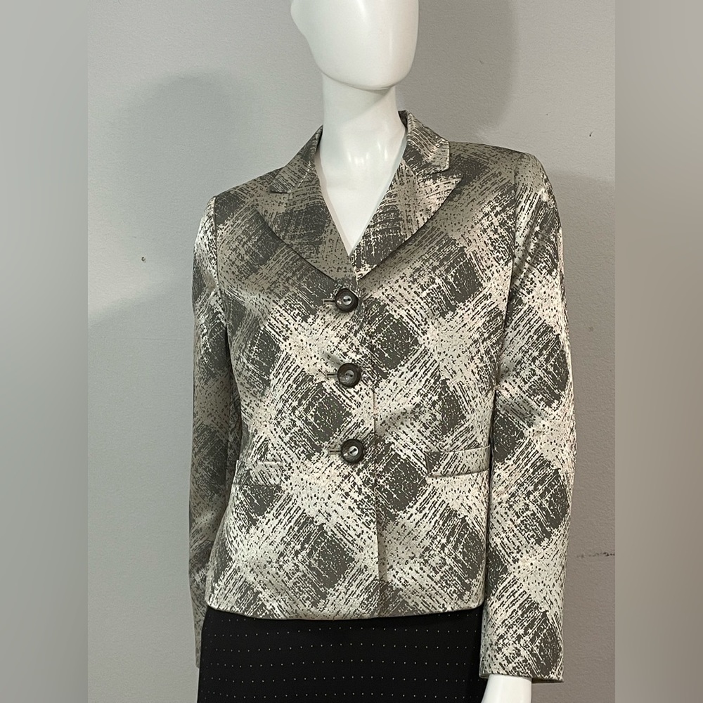 LE SUIT Petite Silver metallic Blazer size 10P